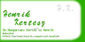 henrik kertesz business card